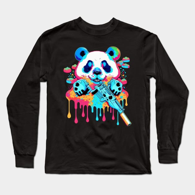 Panda With Guns and Candy Long Sleeve T-Shirt by Bam-the-25th